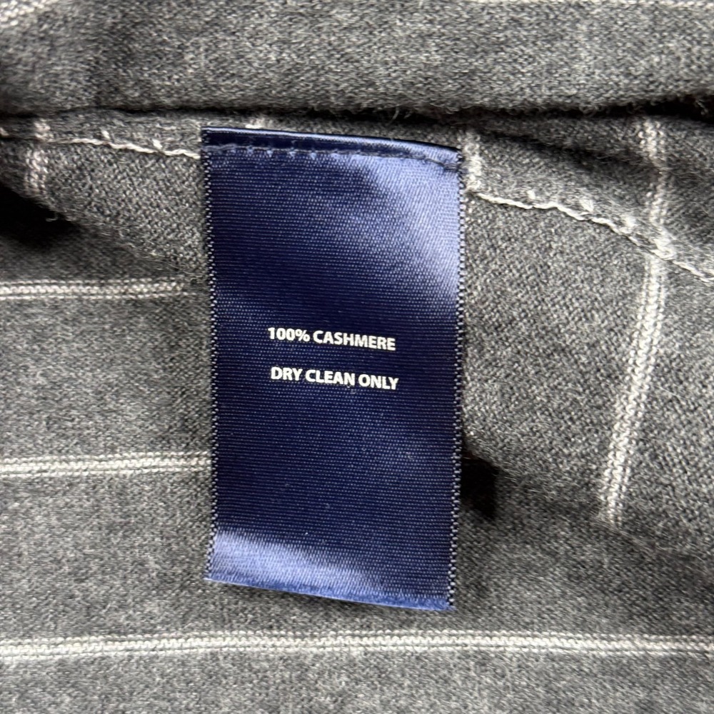 FJ 1857 Mens Gray Classic Stripped Long Sleeve Cashmere Pullover Hoodie Size XL - Picture 3 of 8